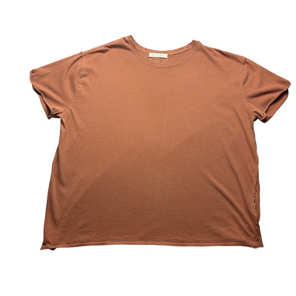 We The Free T-Shirt Womens Large Rust Orange 100% Cotton Relaxed Crew Neck Tee